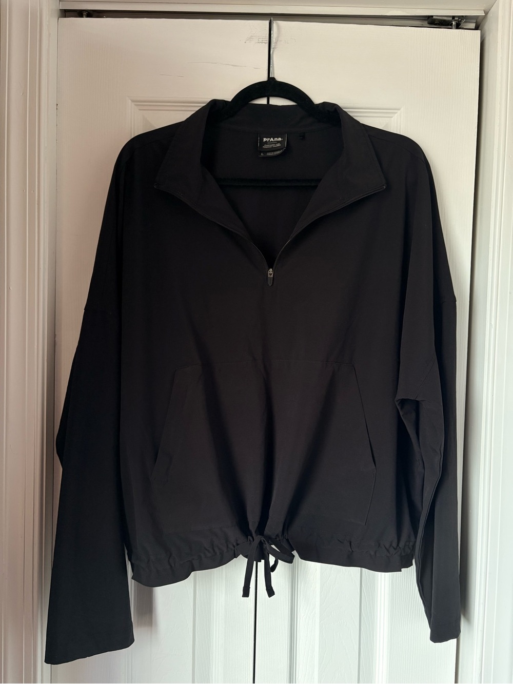 prAna Railay Pullover Quarter Zip Black Jacket Size Large